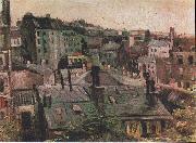Vincent Van Gogh Overlooking the rooftops of Paris France oil painting artist